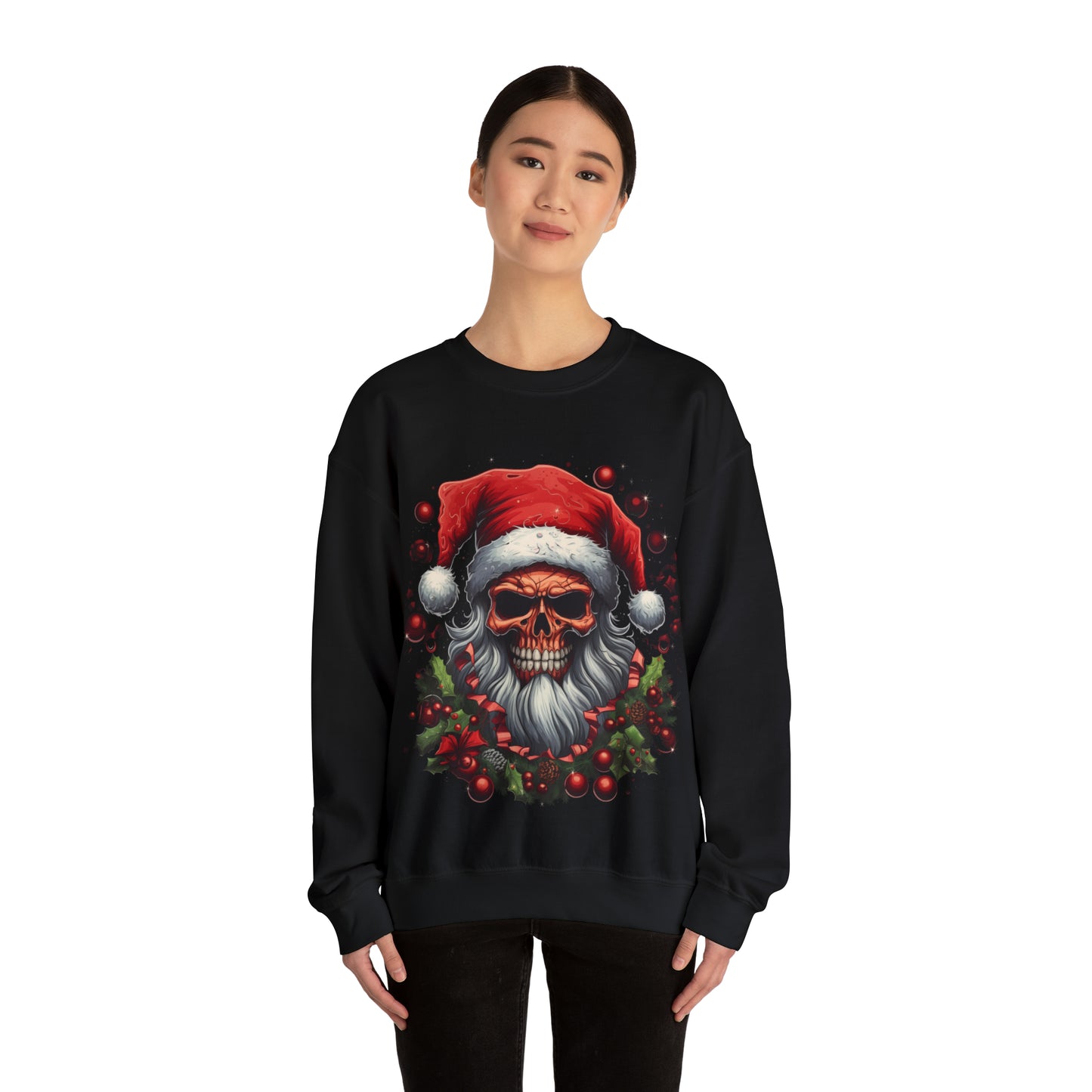 Adult Twisted Dreams Haunt SkeleSanta Christmas Sweater